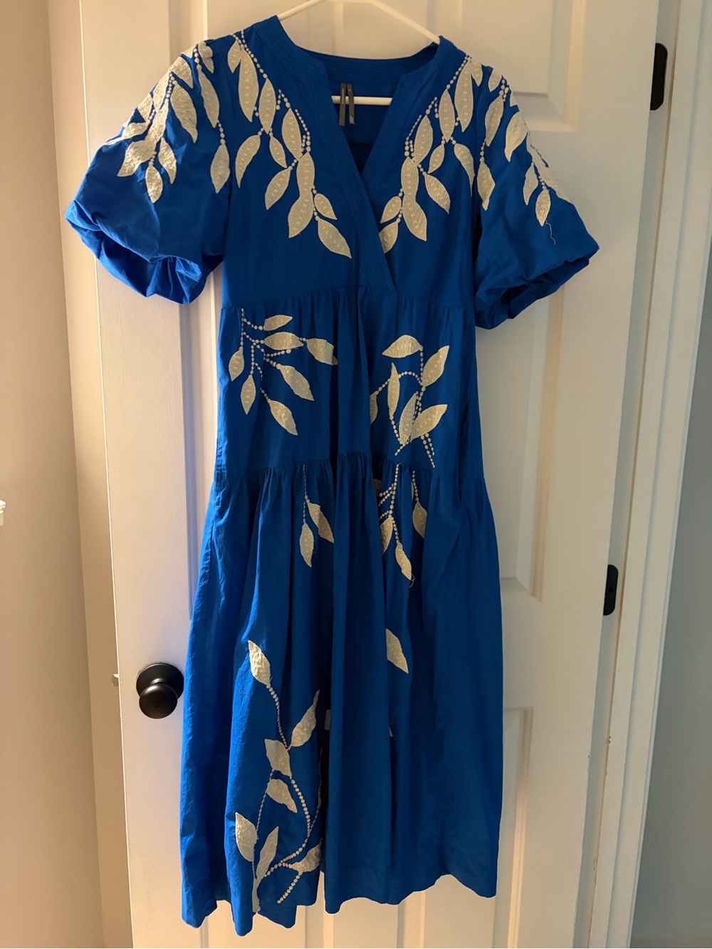 Anthropologie Embroidered Appliqué Maxi Dress Nantucket Cape Cod Resort Summer S